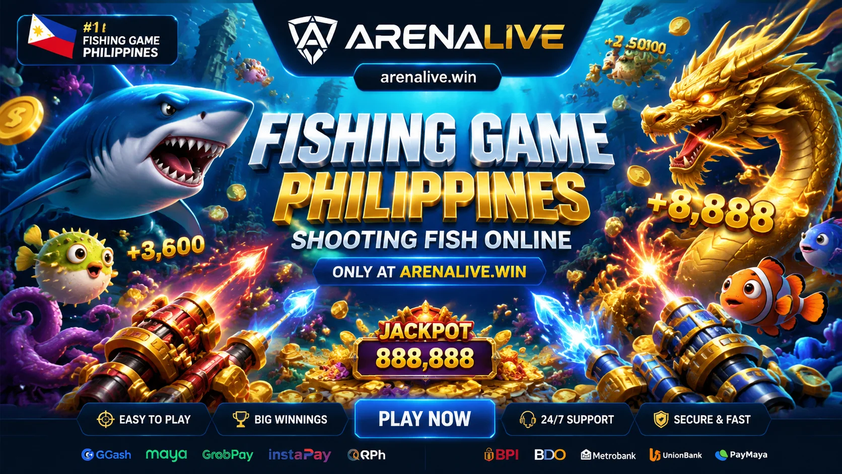 Fishing game style na may boss hunt at visual effects
