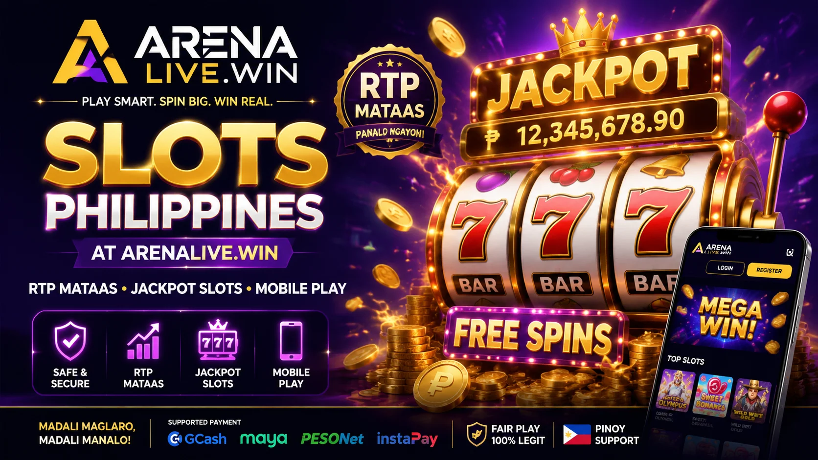 Arenalive slots banner 1
